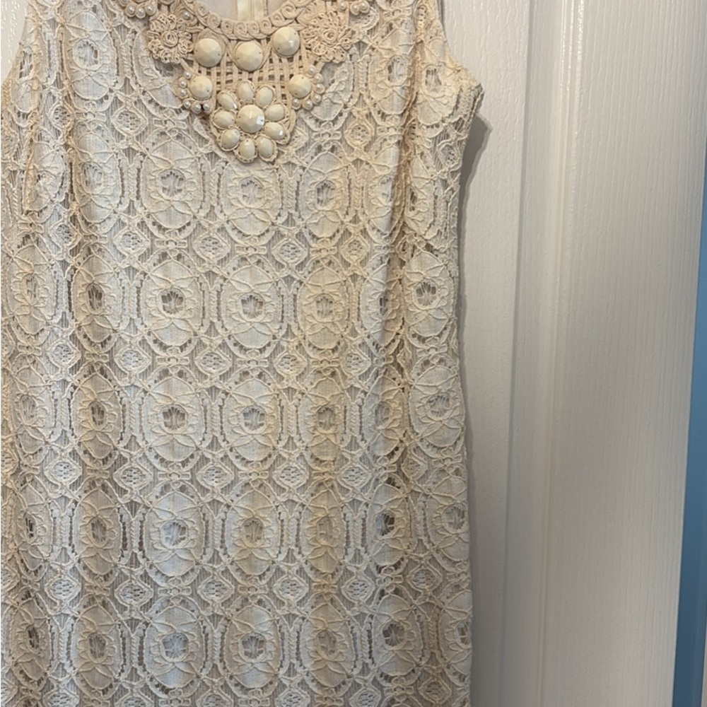 Elegant Cream Lace Dress